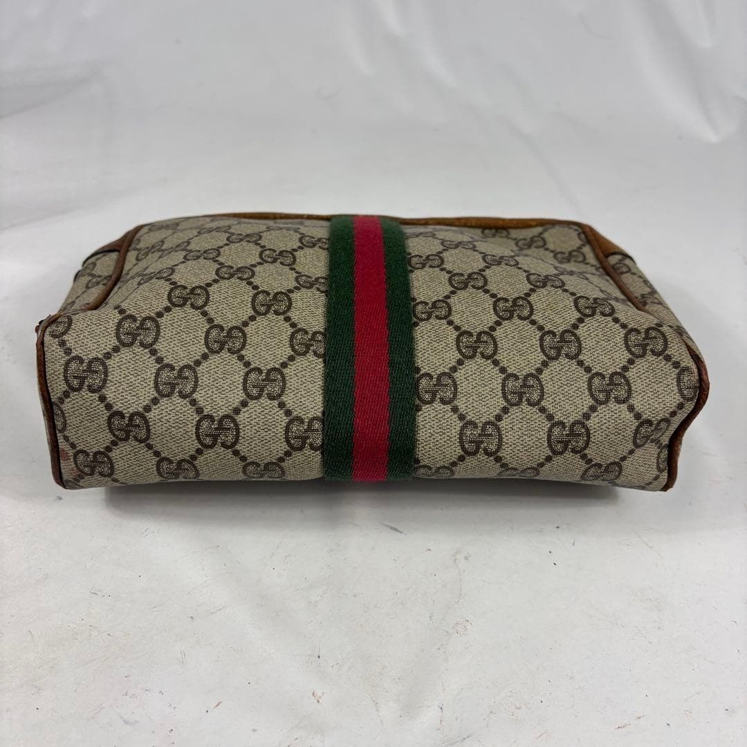 GUCCI Sherry Line GG Beige Clutch Bag Second Leather Vintage Logo from Japan PVC thumbnail 20