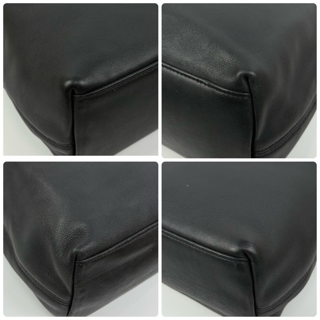 COACH 9058 Vintage Shoulder Bag Ziplock Leather Black Silver Hardware From Japan thumbnail 17