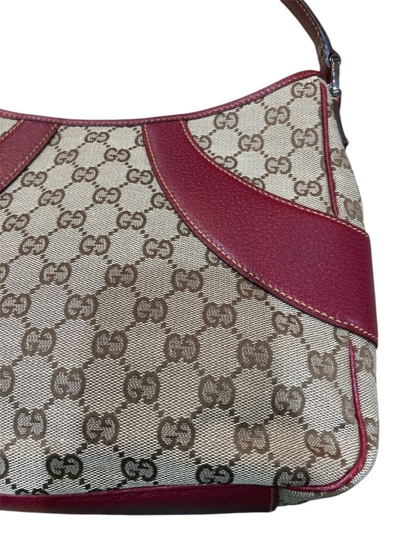 GUCCI GG Monogram Shoulder Bag Beige Wine Red Made in Italy thumbnail 15