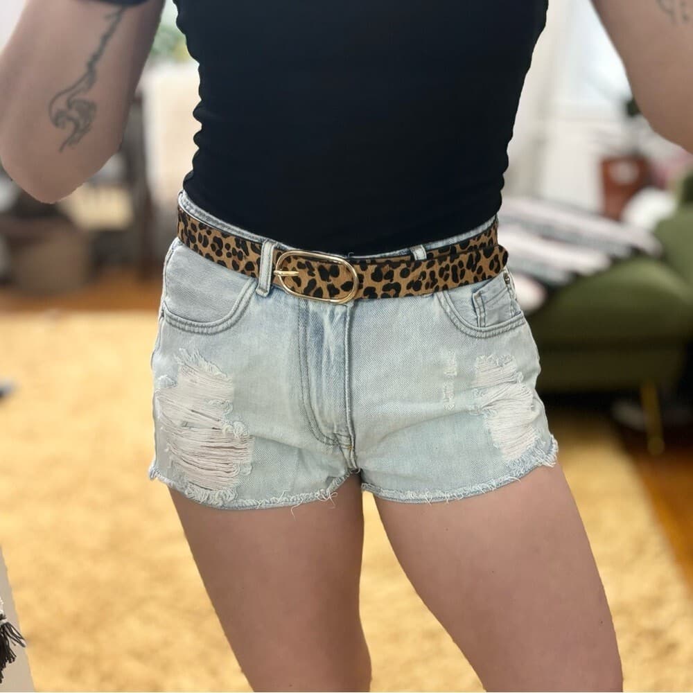 Zara Basic distressed High Rise Light Denim Jeans Sz 4