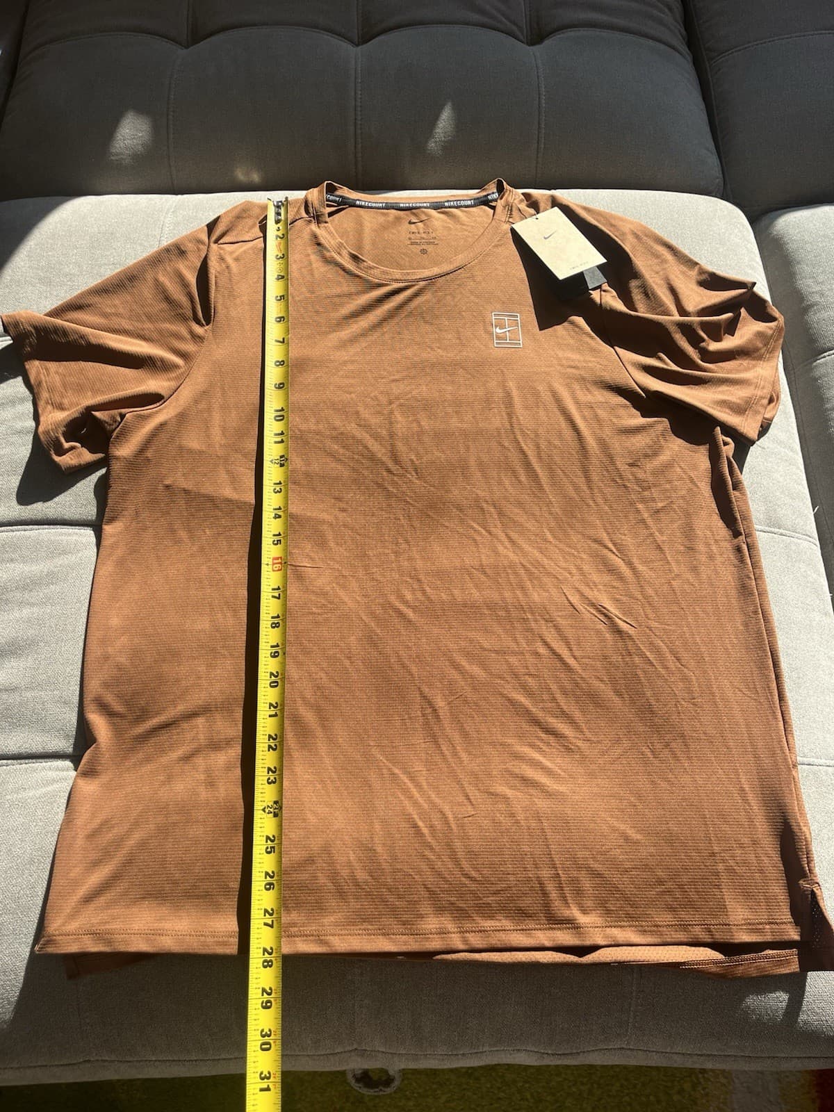 NWT Nike Court Advantage Dri-FIT Tennis Tee Men’s XL Brown Slim Fit FZ6910-281 thumbnail 4