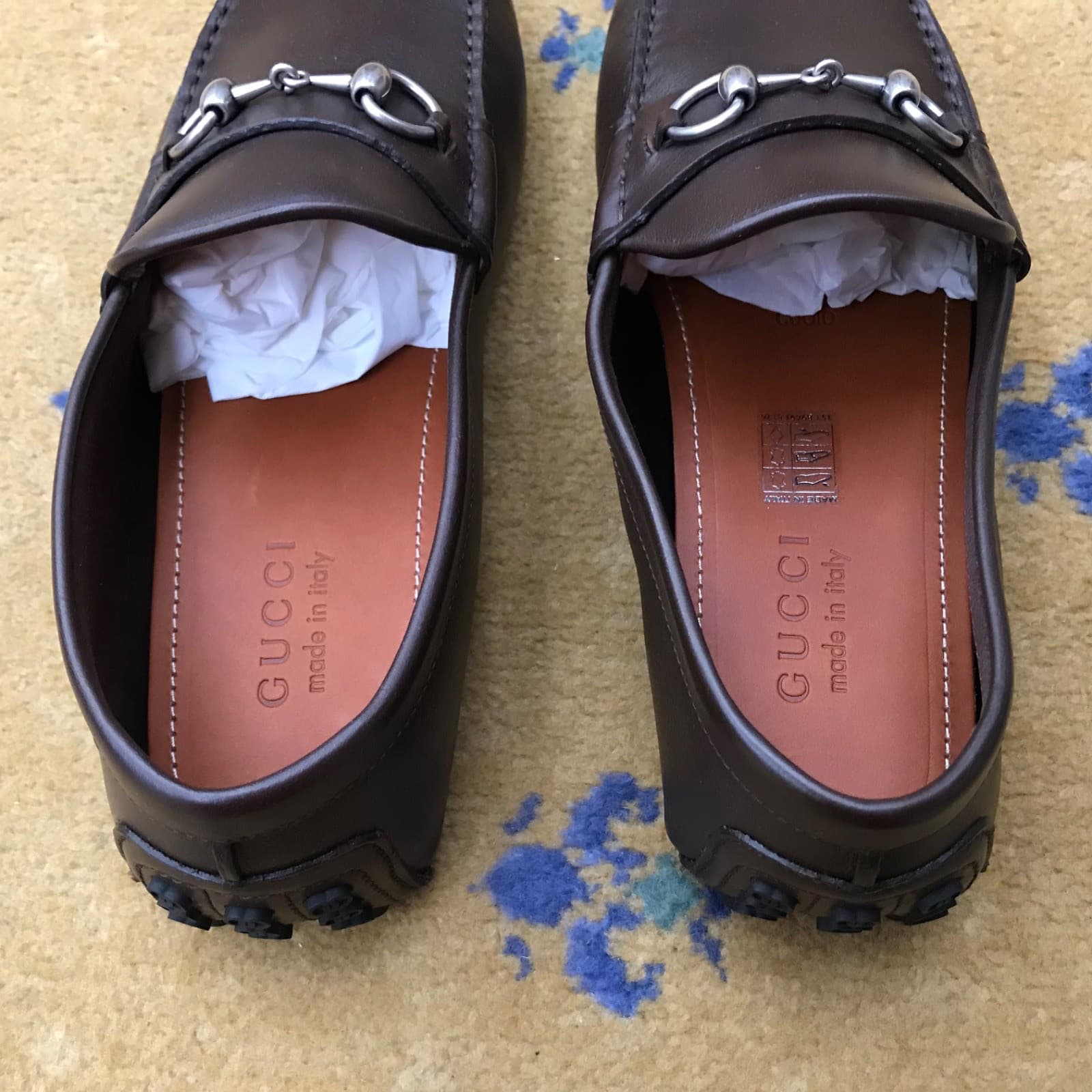 Gucci Loafers Leather Shoes Drivers Brown Horsebit Mens UK 9 US 10 EU 43 NEW thumbnail 4