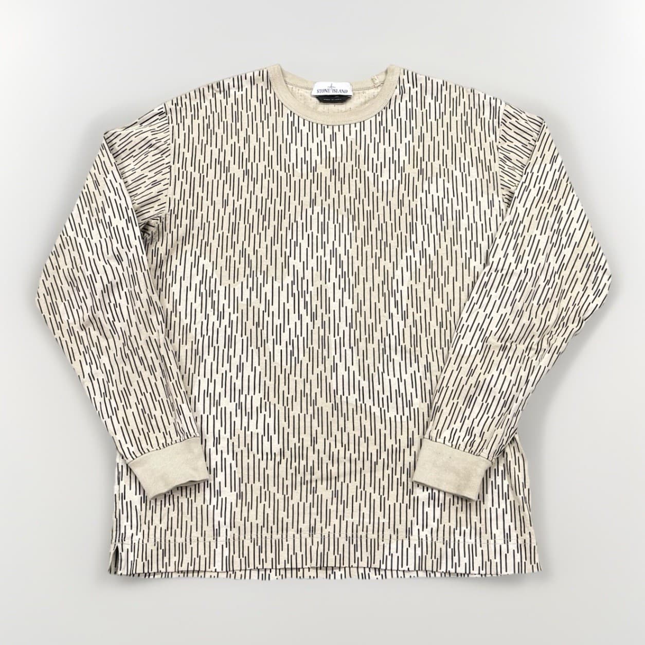 Stone Island AW22 Rain Camo Long Sleeve Tee Size Large Tan Beige 3M MADE ITALY