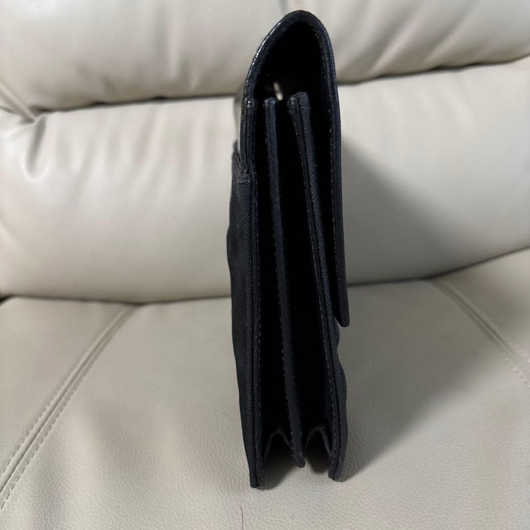 GUCCI Vintage 1990s Clutch Bag Pouch Leather Canvas Black Silver From Japan thumbnail 3