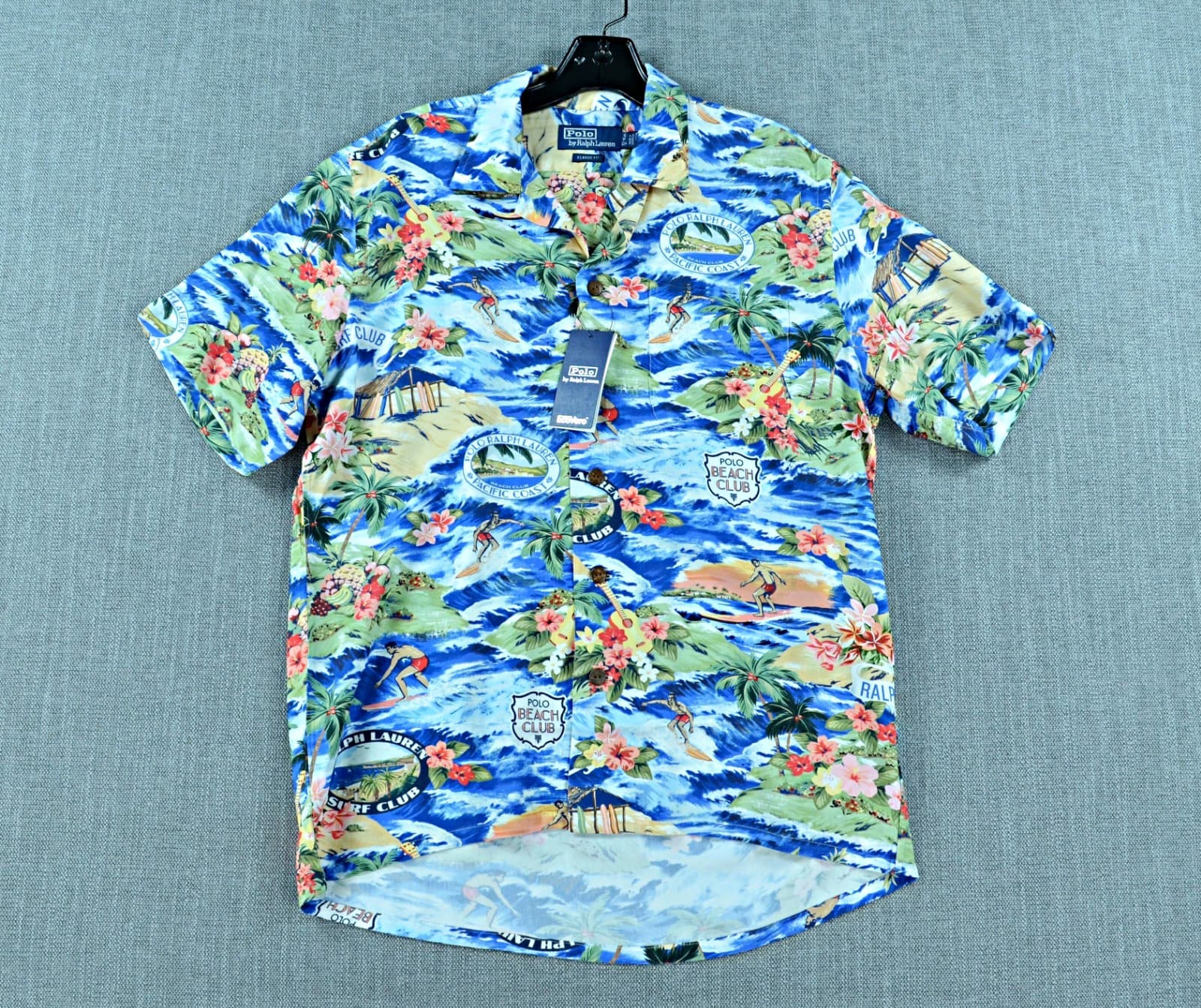 Polo Ralph Lauren Shirt Men's S Classic Fit Tropical Polo Beach Club Print NWT
