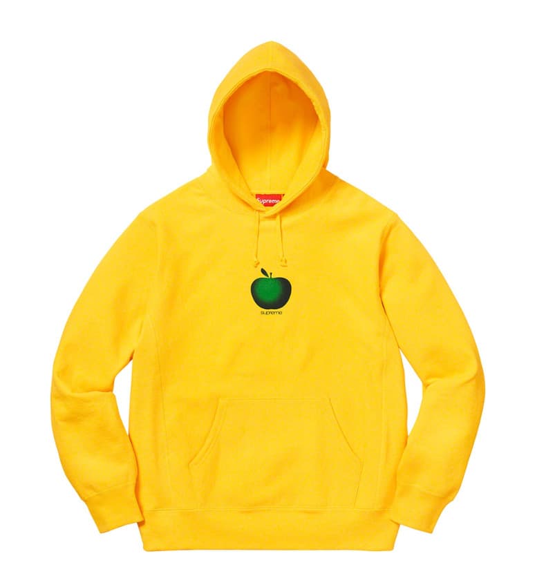 Supreme Apple Hooded Sweatshirt Size Large Yellow SS19 Supreme New York 2019 New
