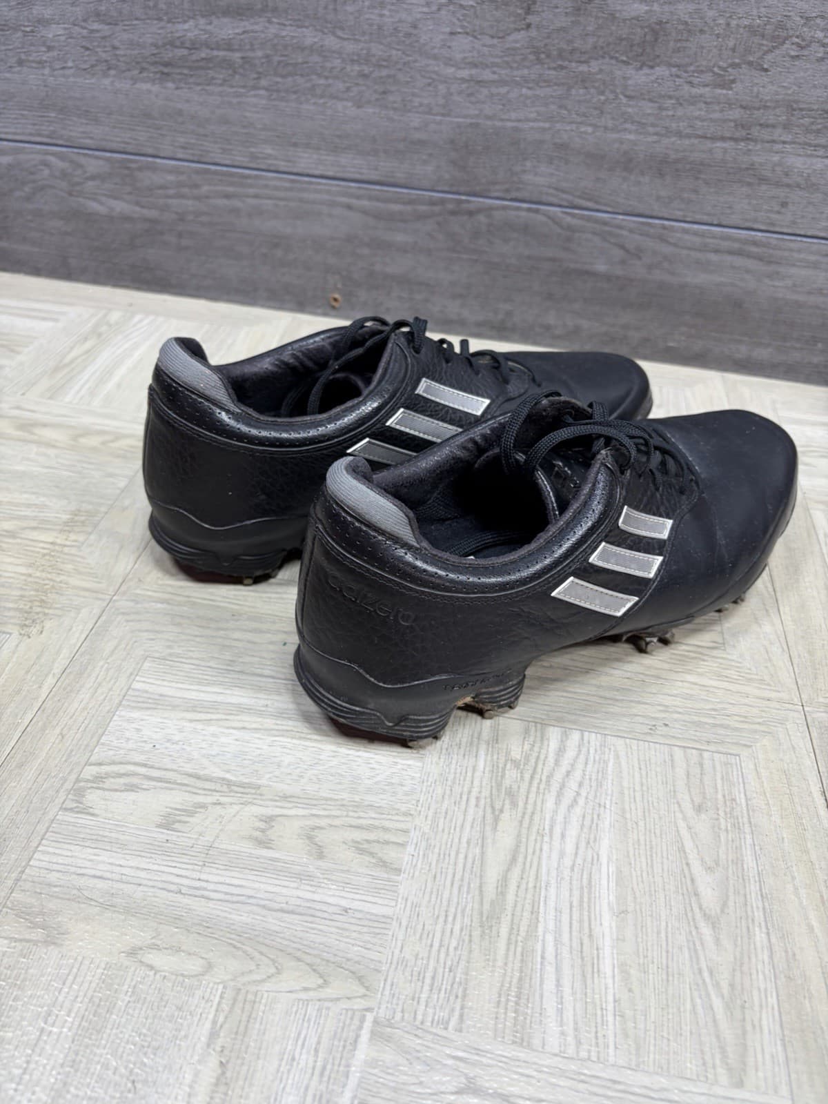 Adidas Adizero Tour Men's 8.5 Black Leather Lace Up Golf Shoes (674912) Cleats thumbnail 6