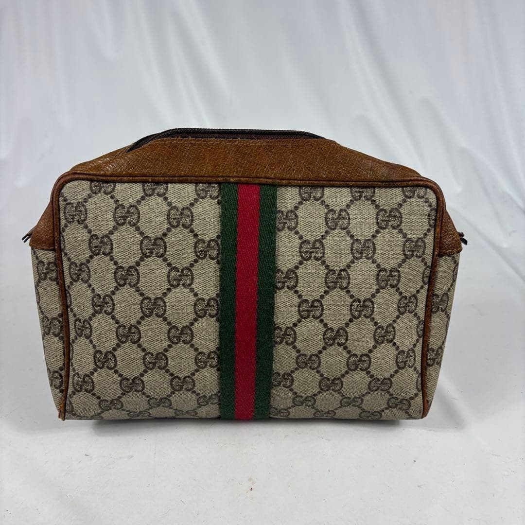 GUCCI Sherry Line GG Beige Clutch Bag Second Leather Vintage Logo from Japan PVC thumbnail 15