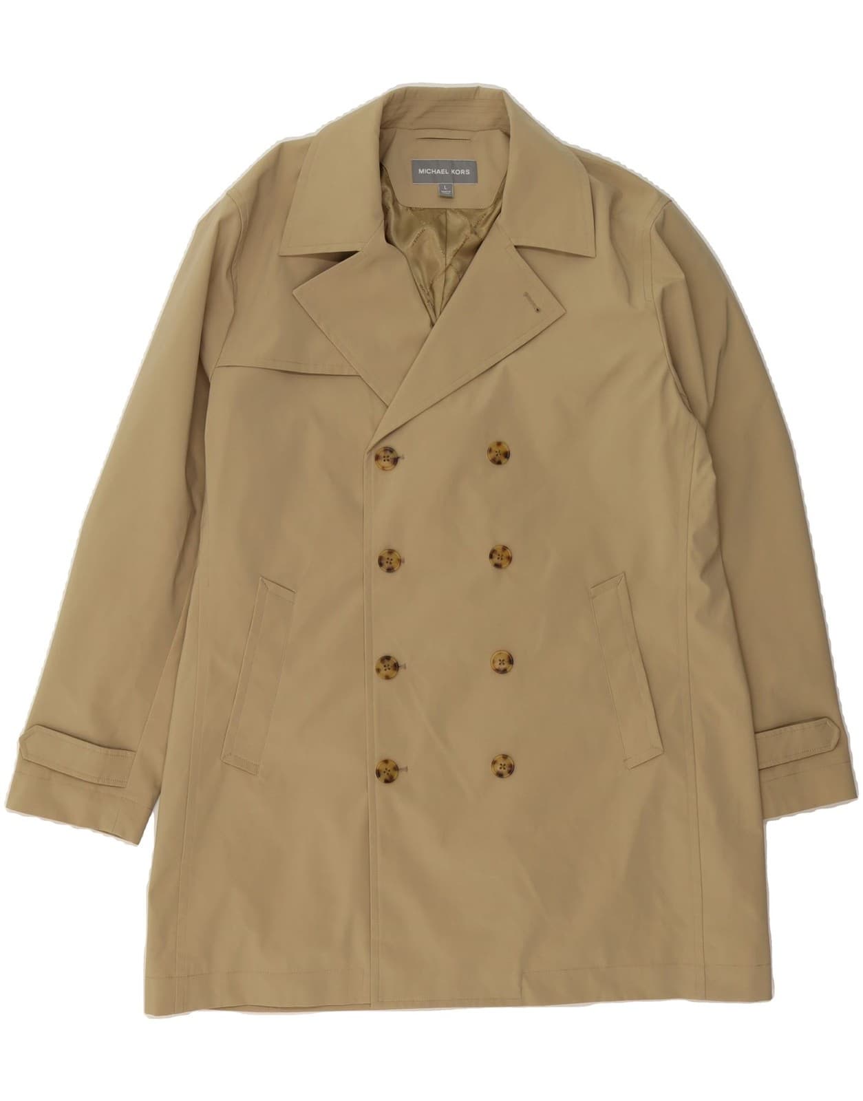 MICHAEL KORS Mens Trench Coat UK 40 Large Beige Polyester BL04