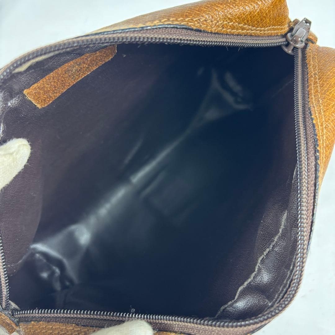 GUCCI Sherry Line GG Beige Clutch Bag Second Leather Vintage Logo from Japan PVC thumbnail 11