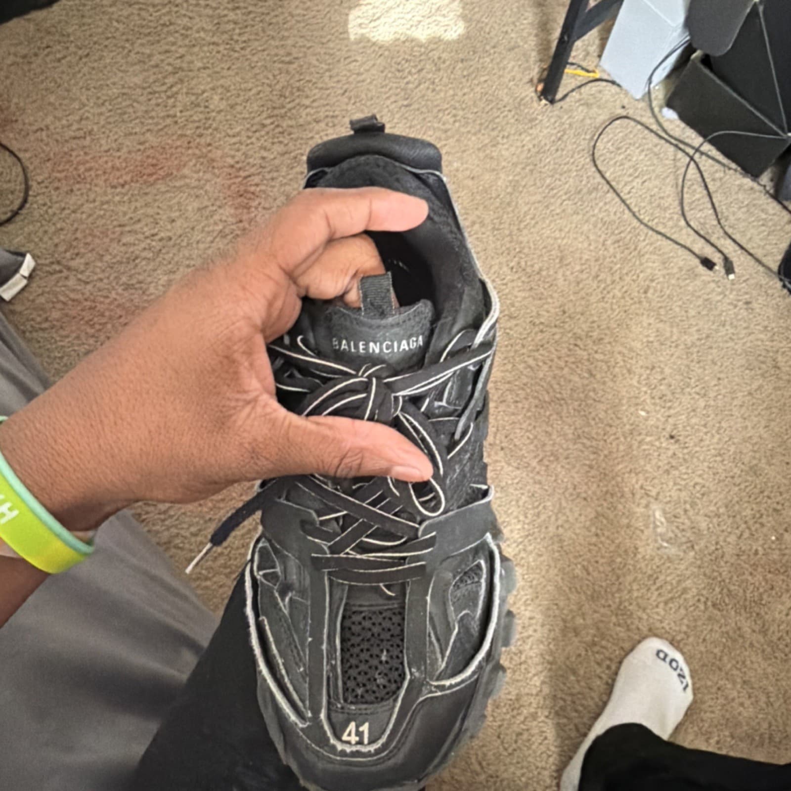 Balenciaga Track Black Lace Up Men's Low Top Athletic Sneakers