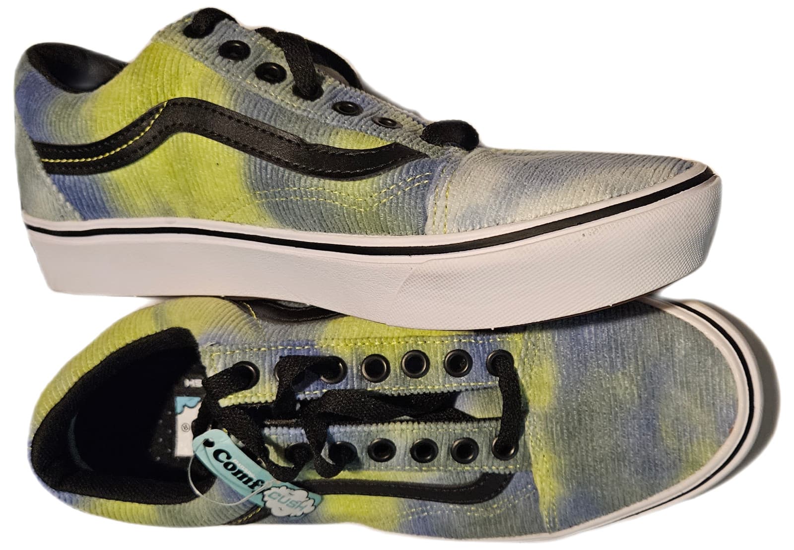 VANS Comfy Cush Old Skool Tie Dye Blotched Sneakers Size 7 Men 8.5 Women NEW