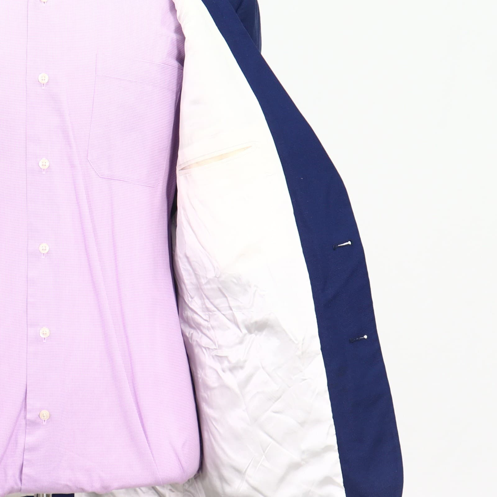 Brooks Brothers 40R Blue Sport Coat Blazer Jacket Solid 2-Button Linen thumbnail 11