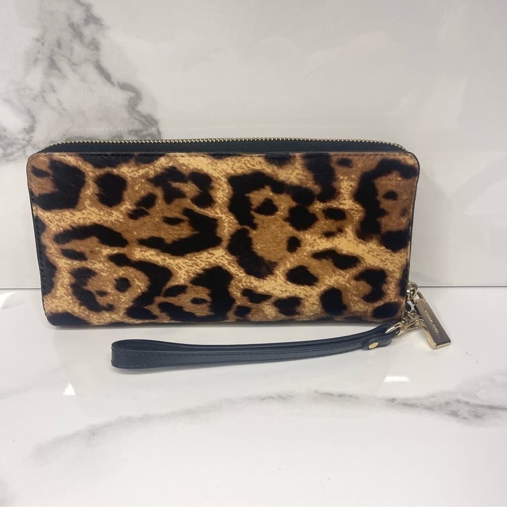 Michael Kors Briar Large Bowling Bag & Wallet Set Butterscotch Calf Hair Cheetah thumbnail 9