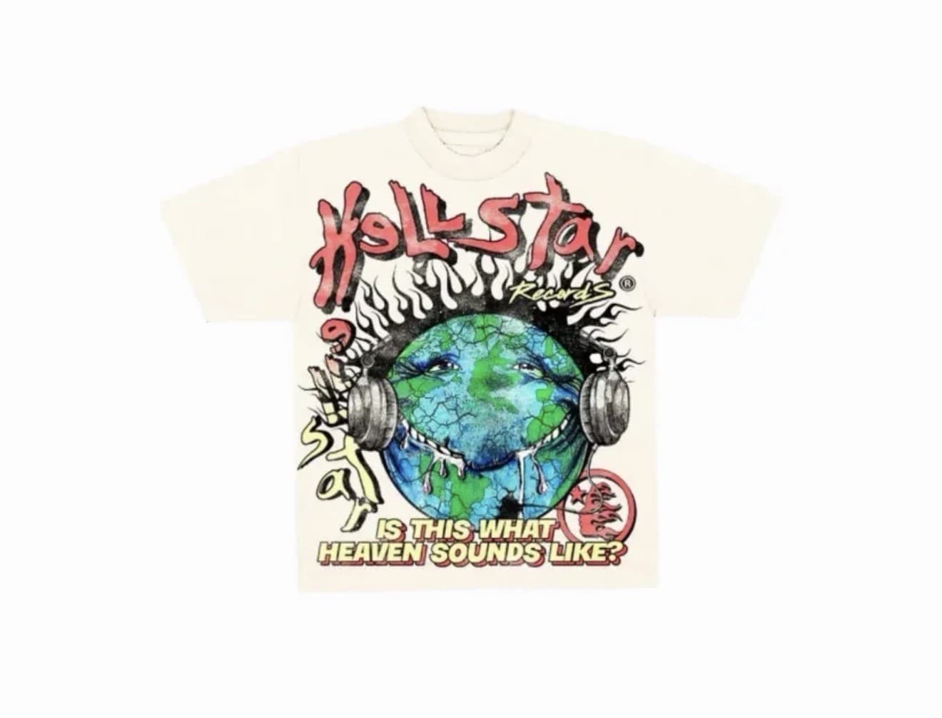 Hellstar Records Heaven On Earth T-shirt Cream Cotton Medium thumbnail 2