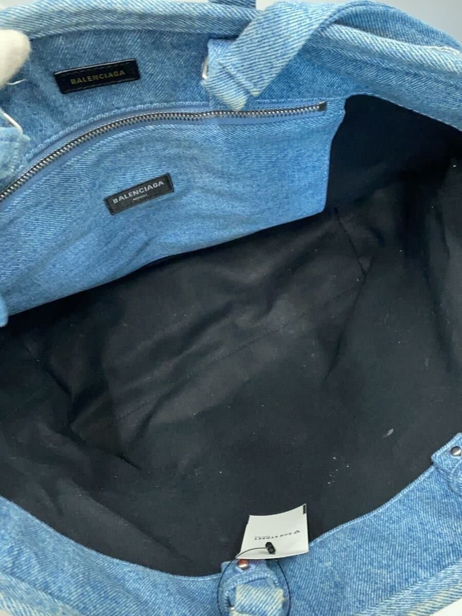 Balenciaga Blue Denim Barbes Patchwork Large Tote Bag Women Auth From Japan RIN thumbnail 6