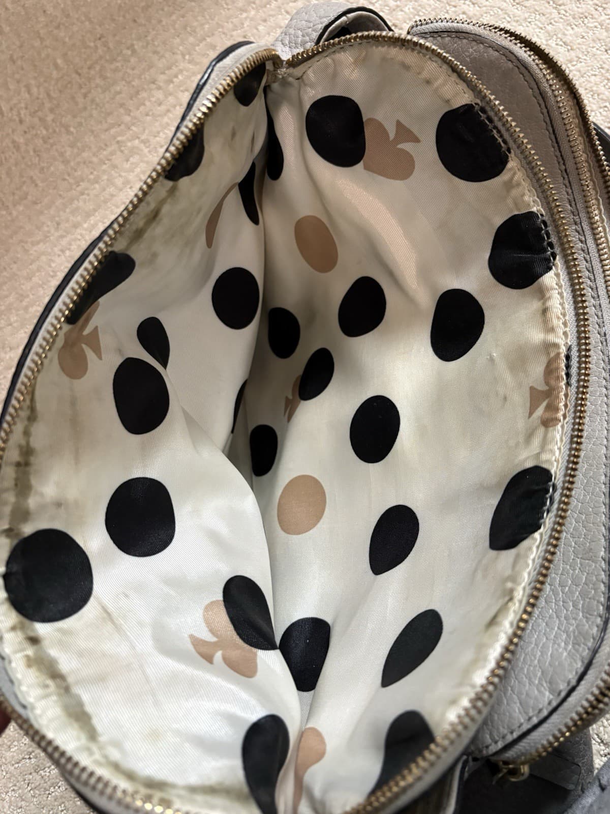 Kate Spade Grove Court MediumBag Purse - Gray  Colorblock Rare 3 Compartments thumbnail 8