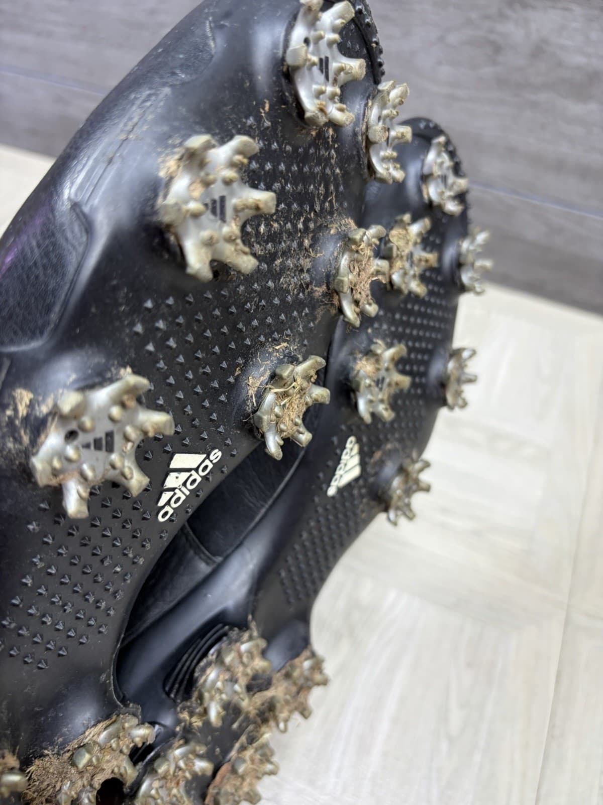 Adidas Adizero Tour Men's 8.5 Black Leather Lace Up Golf Shoes (674912) Cleats thumbnail 20