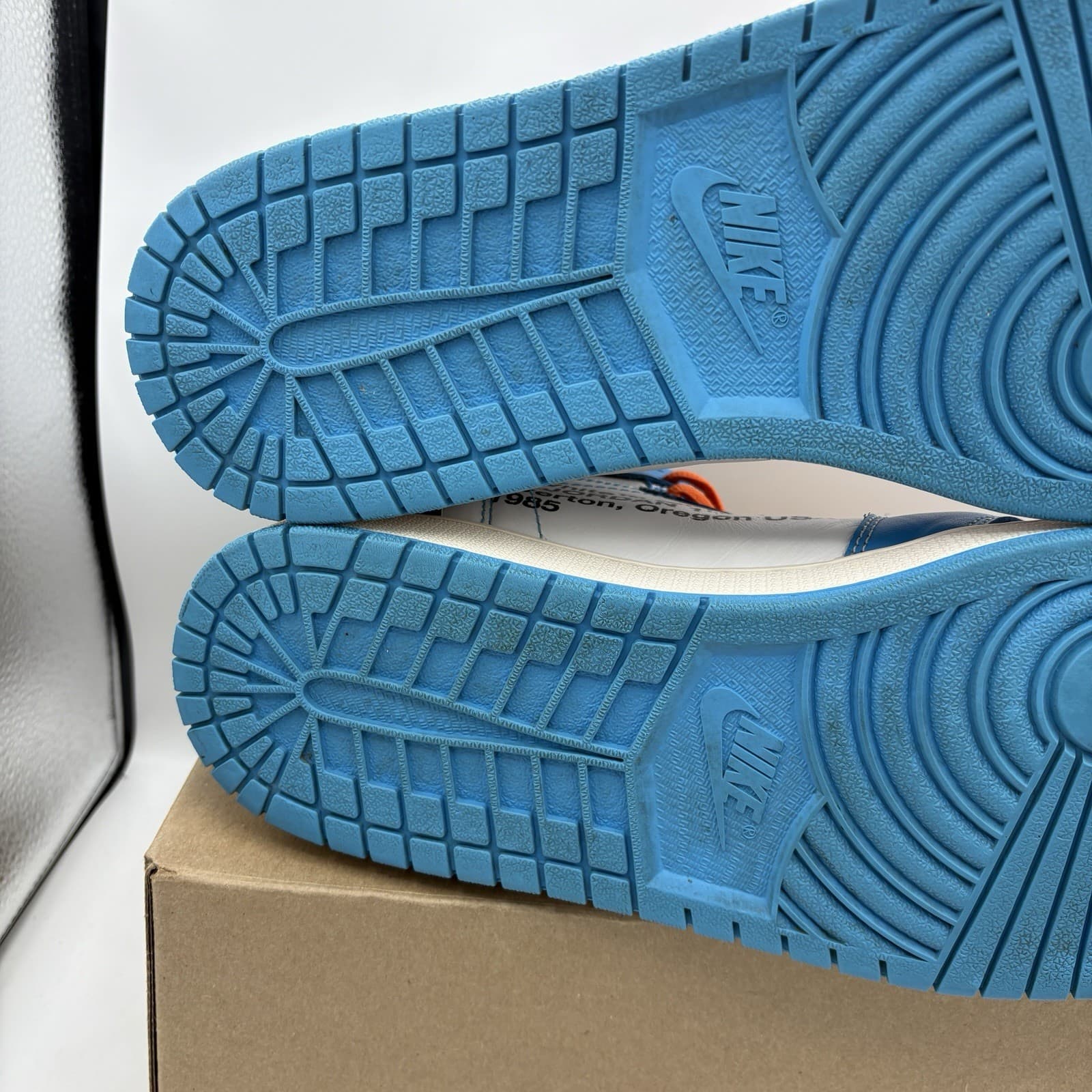 Nike Off White Air Jordan 1 High AQ0818-148 UNC North Carolina University Sz 14 thumbnail 11