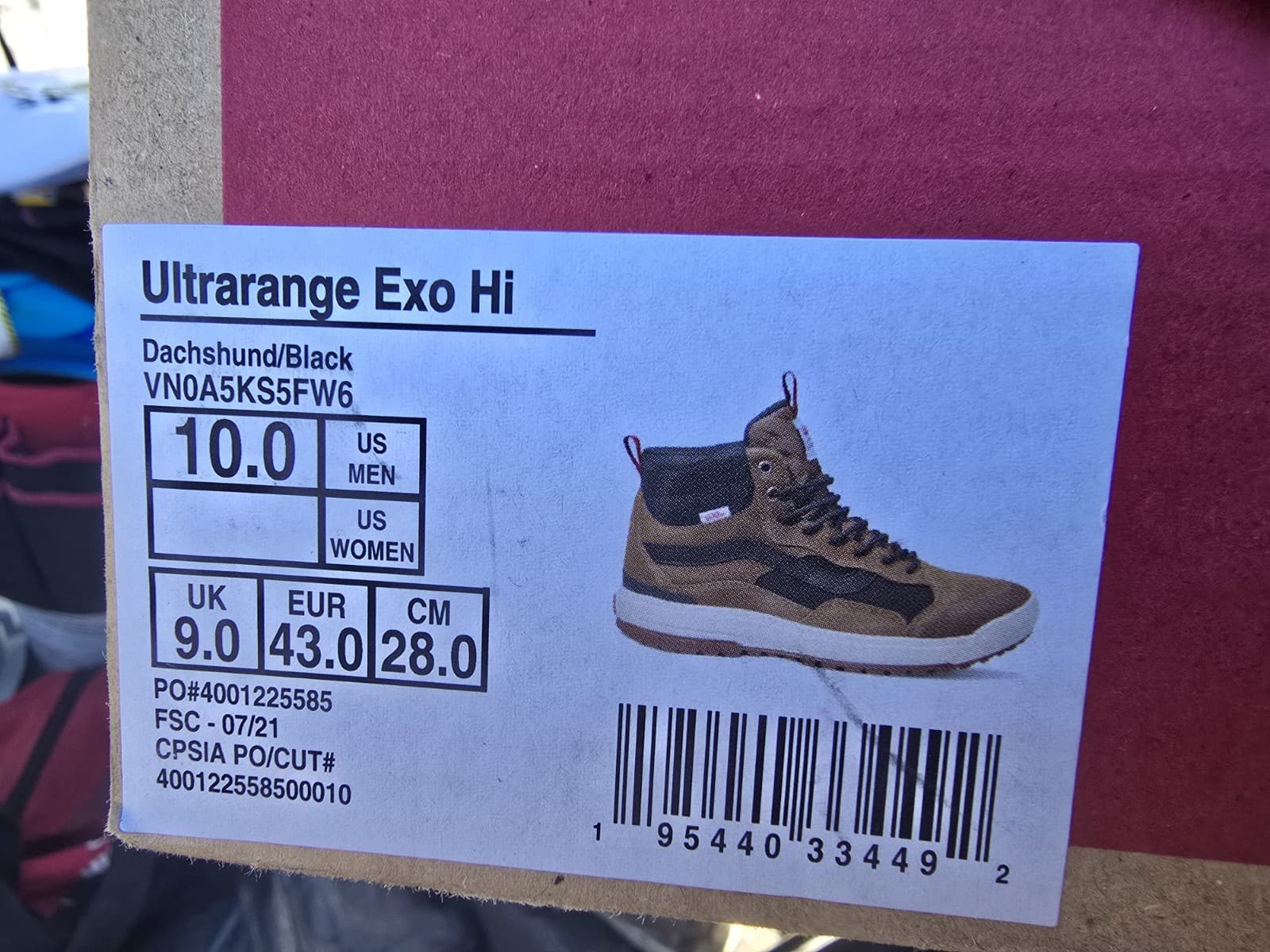 VANS UltraRange EXO Hi MTE Dachshund /black Men's Size 10 NEW Insulated Outdoor thumbnail 3