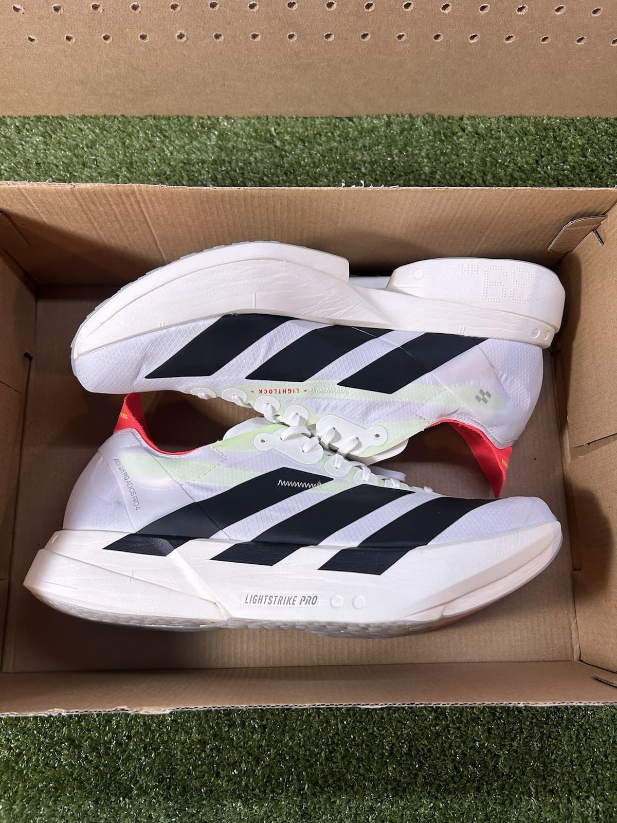 Size 12 - adidas Adizero Adios Pro 4 Men’s Road Running Shoes White Black Red thumbnail 10