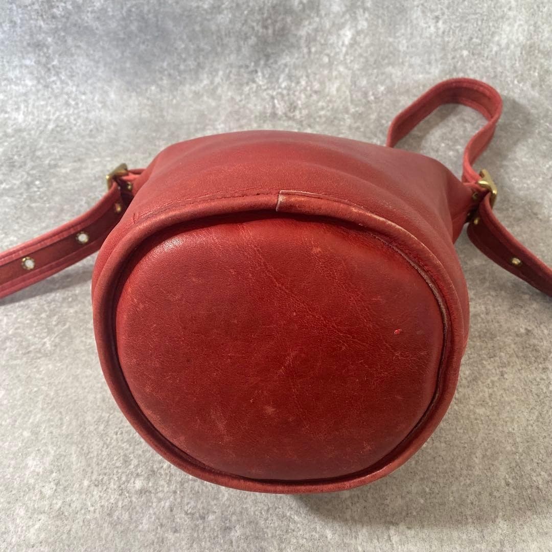 COACH 9953 Vintage Bucket Shoulder Bag Ziplock Leather Red Gold Hardware Japan thumbnail 15