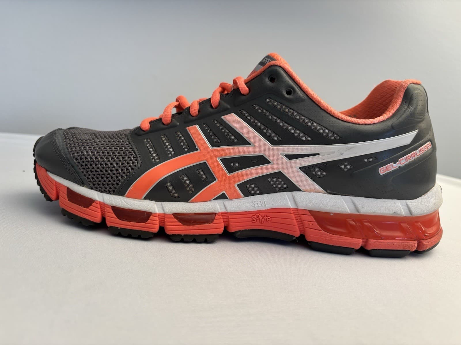 ASICS GEL-Cirrus33 Men's Gray Orange Mesh Lace Up Running Sneakers Low Top thumbnail 5