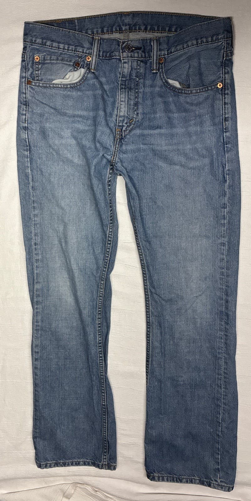Levis 527 Low Bootcut 32×34 Pre Owned Blue Jeans Mens