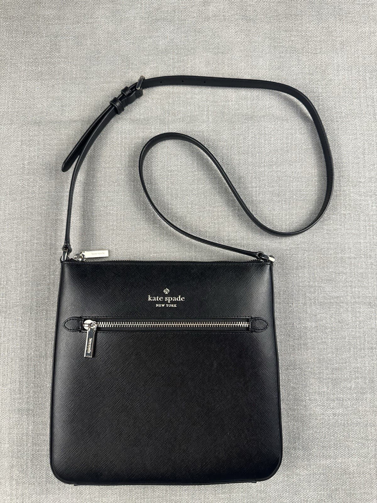 KATE SPADE Sadie Crossbody Women's Black Saffiano Leather Gold North South NEW