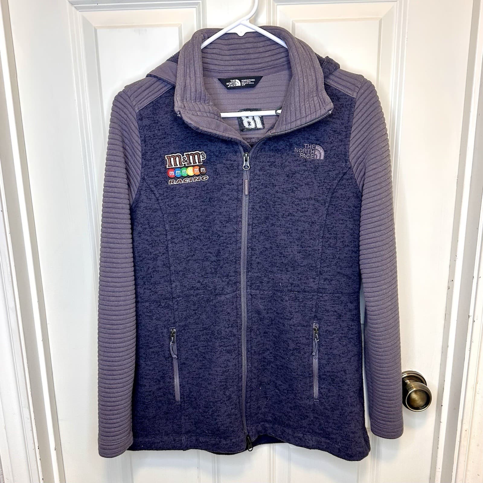 The North Face Hooded Fleece Brown/Tan Jacket  M&M Racing #18 Size Small Women