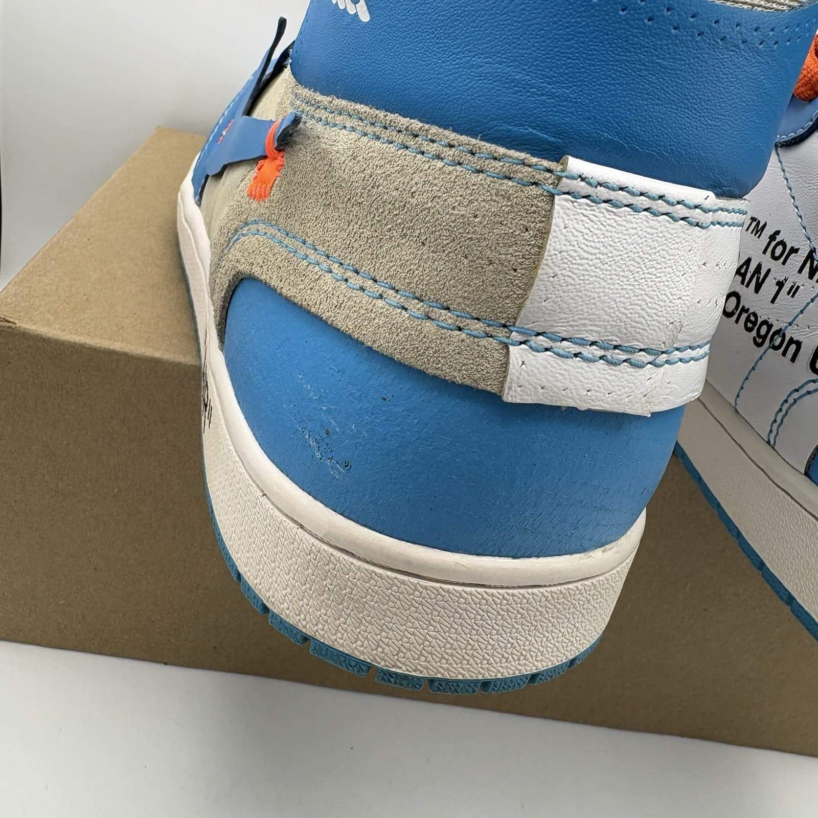 Nike Off White Air Jordan 1 High AQ0818-148 UNC North Carolina University Sz 14 thumbnail 7