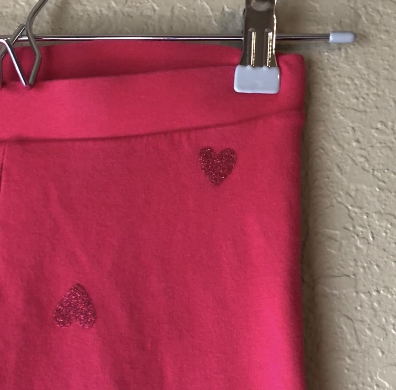 H&M Leggings Girls Pants Elastic Waist Pink Heart Pattern Pants Girls 7-8 Years thumbnail 4