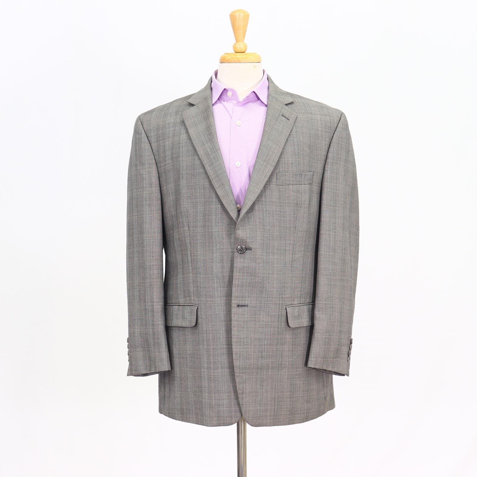 Michael Kors 42R Gray Sport Coat Blazer Jacket Check 2-Button Wool