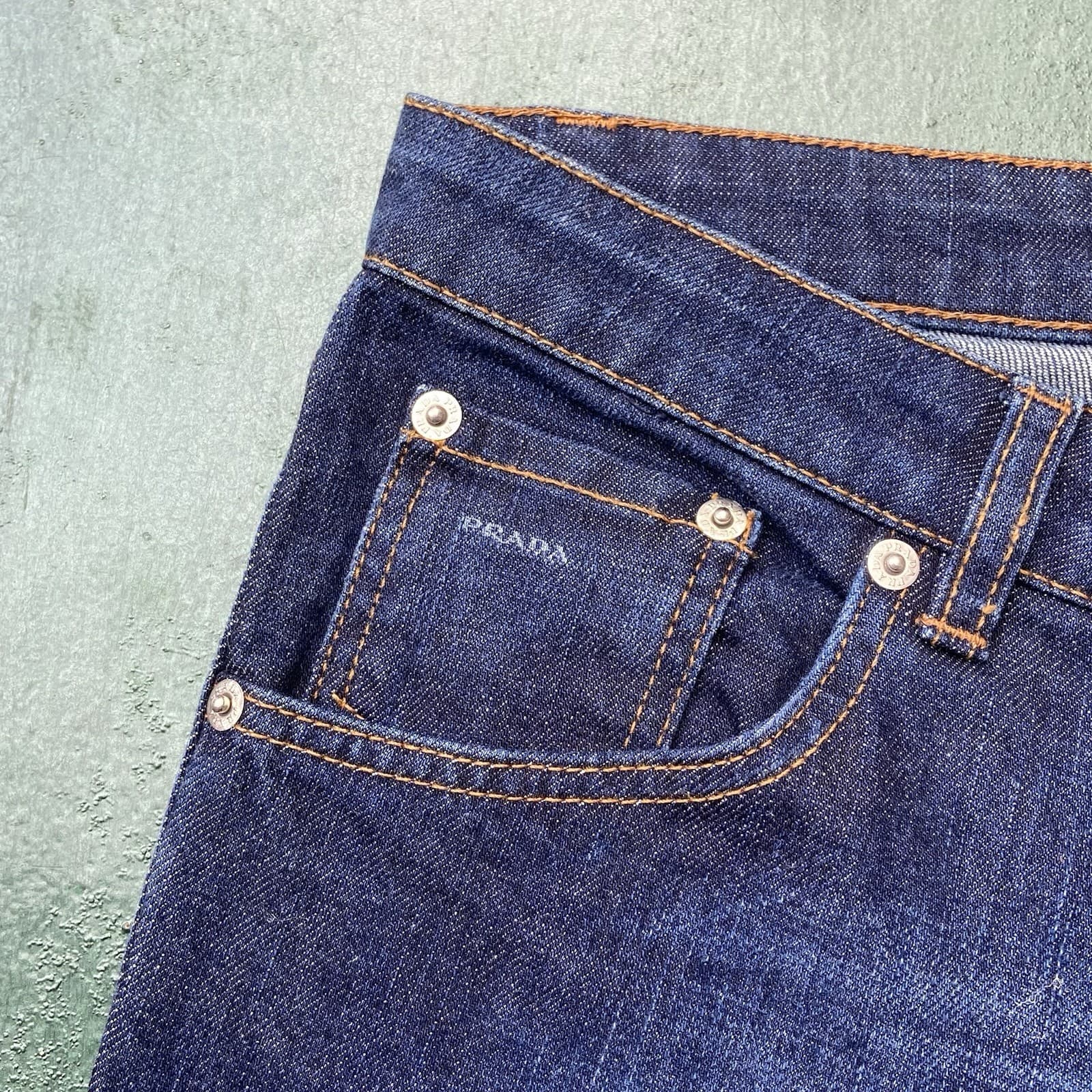 Vintage Prada Jeans Women’s Size 30 Straight Pedal Pusher Calf Zip Cropped Italy thumbnail 12