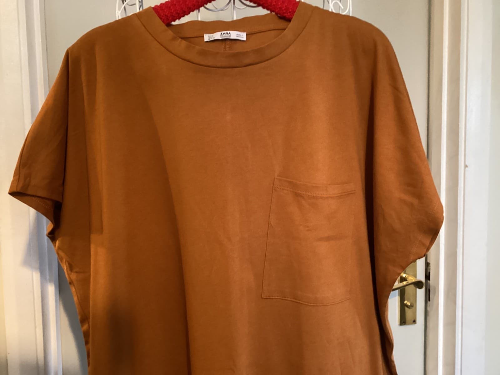 ZARA New Oversized Jersey ORANGE  T SHIRT DRESS Chest 50” L PLUS thumbnail 2