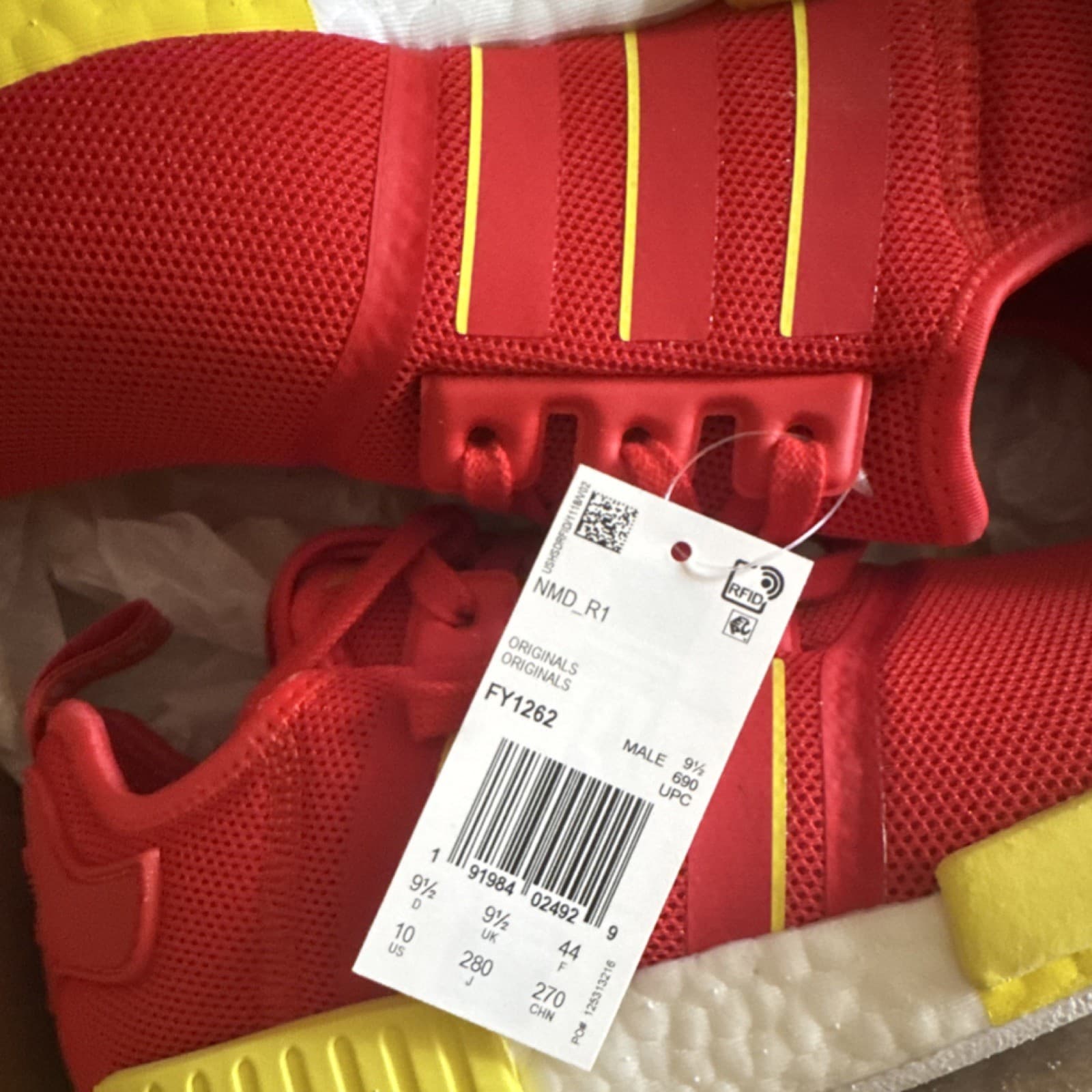 adidas NMD_R1 FY1262 Beijing Red Yellow White Men's Athletic Sneaker thumbnail 2