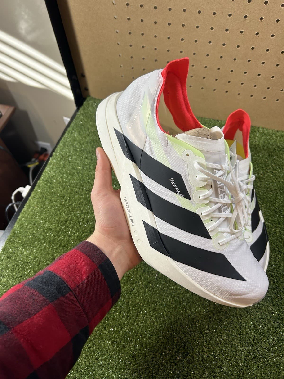 Size 12 - adidas Adizero Adios Pro 4 Men’s Road Running Shoes White Black Red thumbnail 8