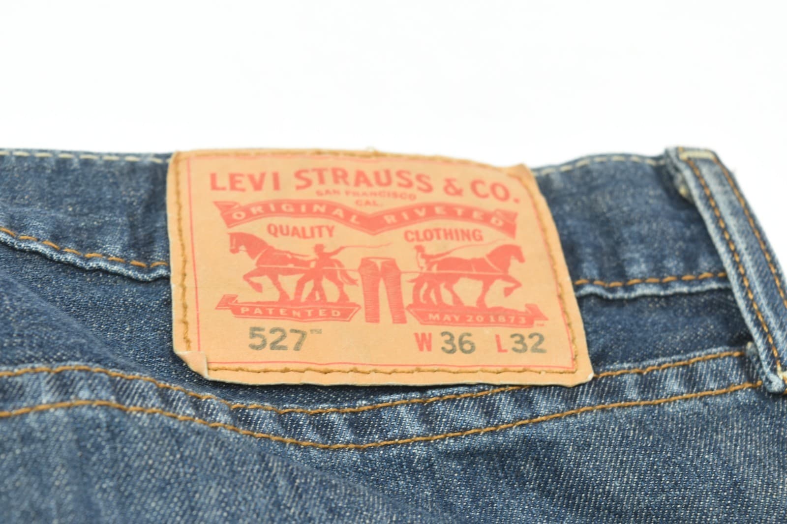 Levis 527 Boot Cut Jeans Mens 36x32 Blue Standard Fit 5-Pocket Cotton Denim thumbnail 8