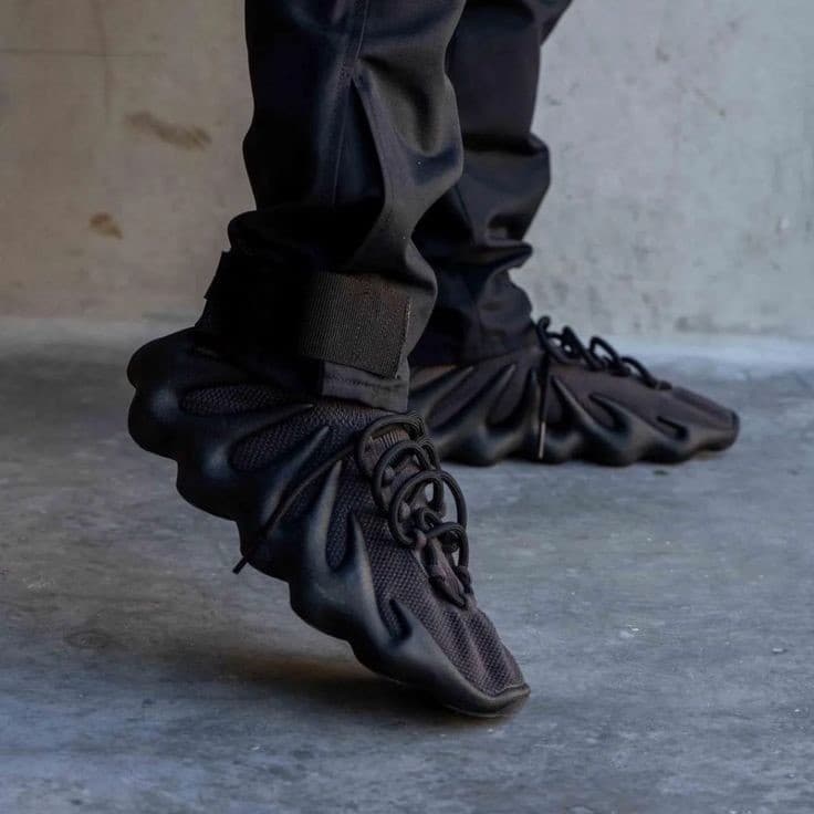 H03665 Adidas Yeezy 450 Utility Black Knit Noir Dark