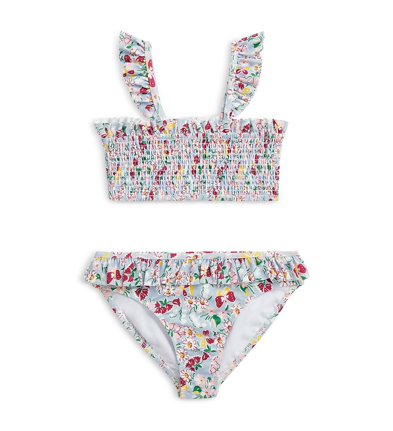 Polo Ralph Lauren Girls' Floral Smocked Two Piece Swimsuit - Little Kid Multi
