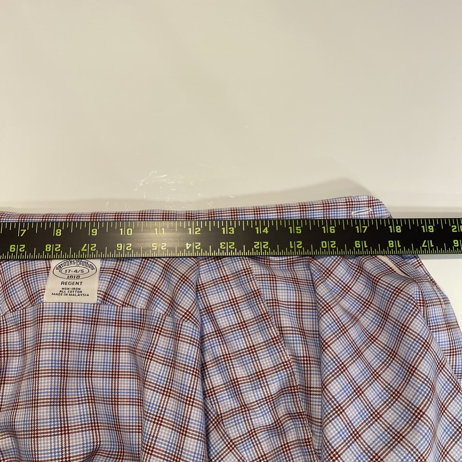 Brooks Brothers 1818 size 17-4/5 Regent non-iron All Cotton Made in Malaysia thumbnail 13