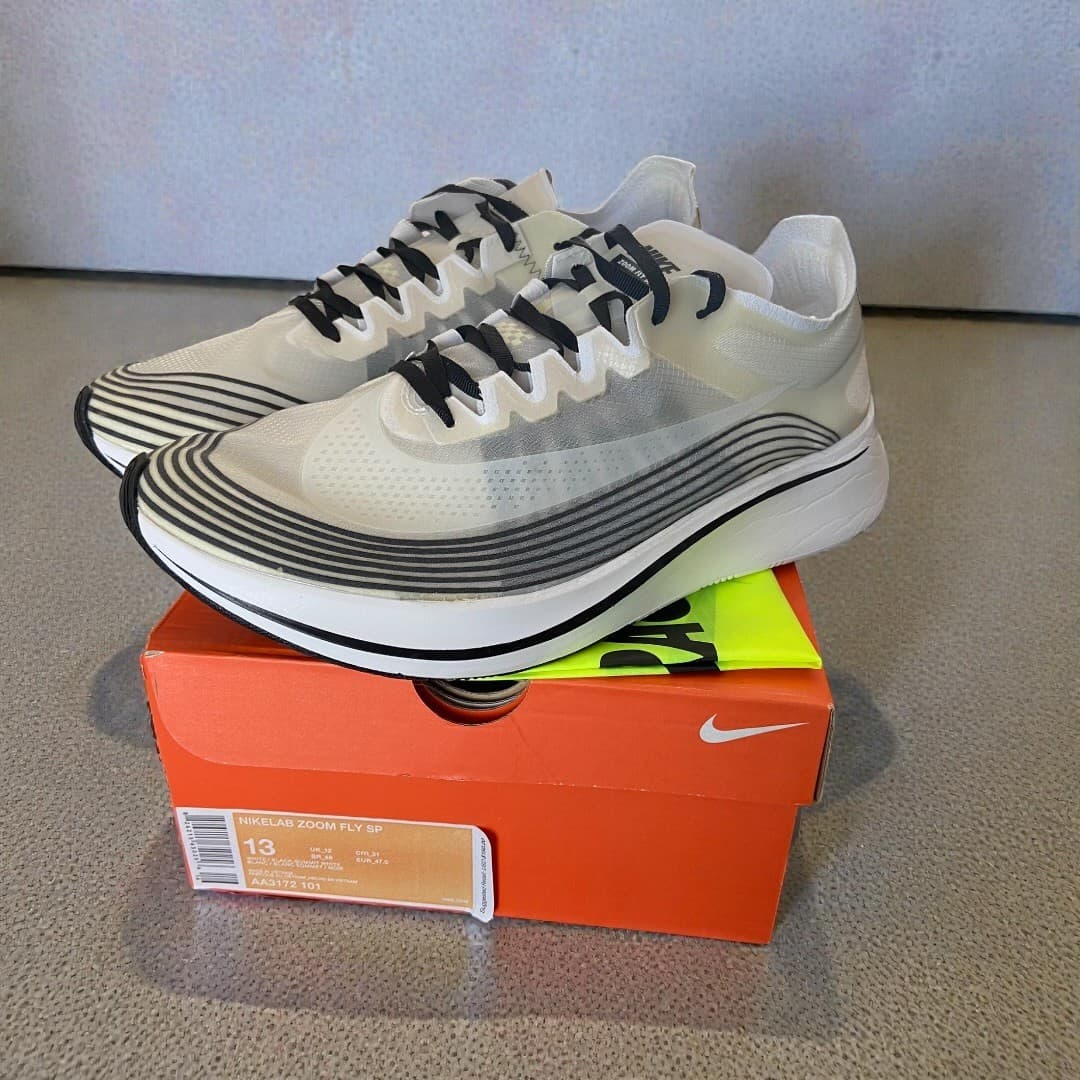 Nike Zoom Fly SP NikeLAB 2017 White/Black Mens Running Shoes Size 13 AA3172 101