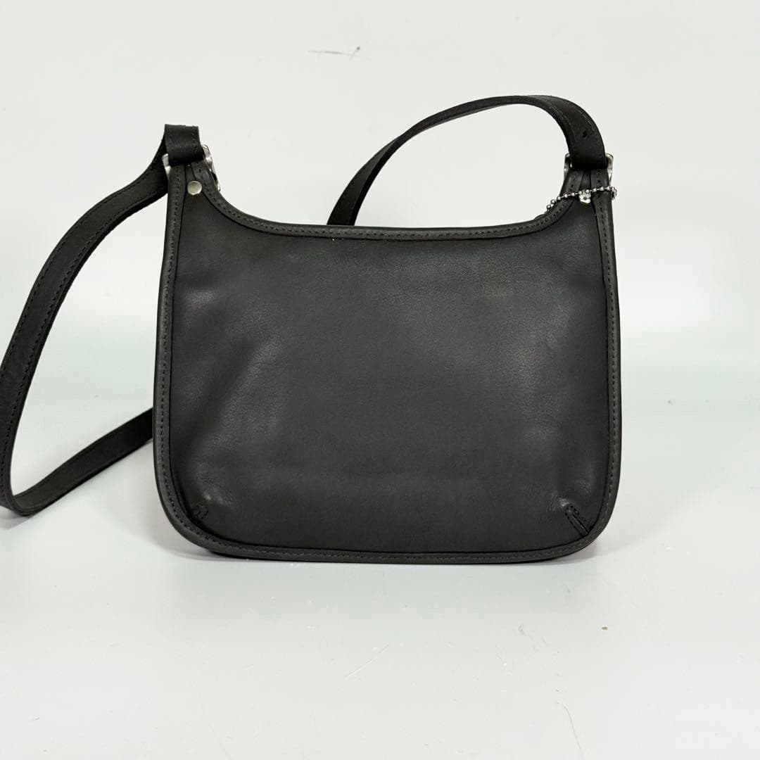 COACH 9142 Vintage Shoulder Bag Flaplock Leather Black Silver Hardware Japan thumbnail 15