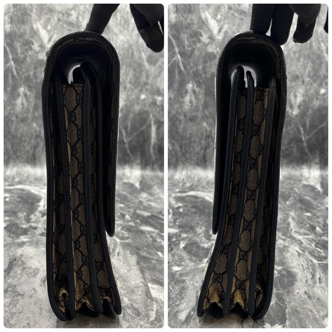 GUCCI GG Leather PVC Business Handbag Navy Beige Made in Italy From Japan thumbnail 7