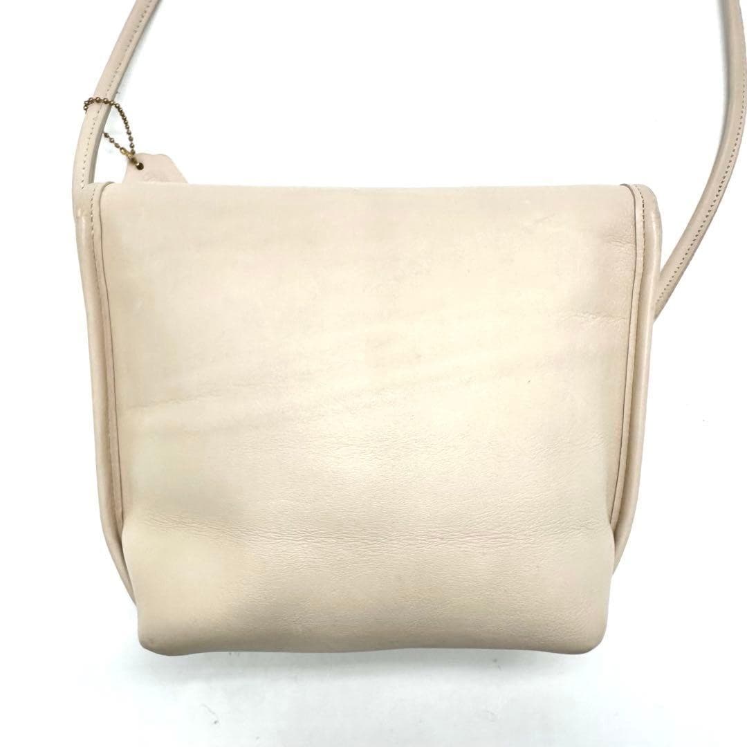 COACH 306 Vintage Shoulder Bag Turnlock Leather Irovy Gold Hardware From Japan thumbnail 3