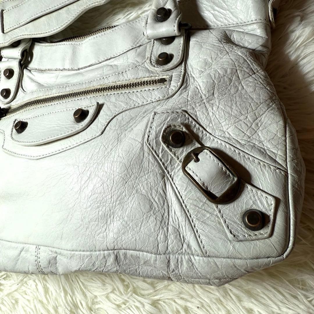 Balenciaga Shoulder Bag White Gray Auth From Japan RA thumbnail 3