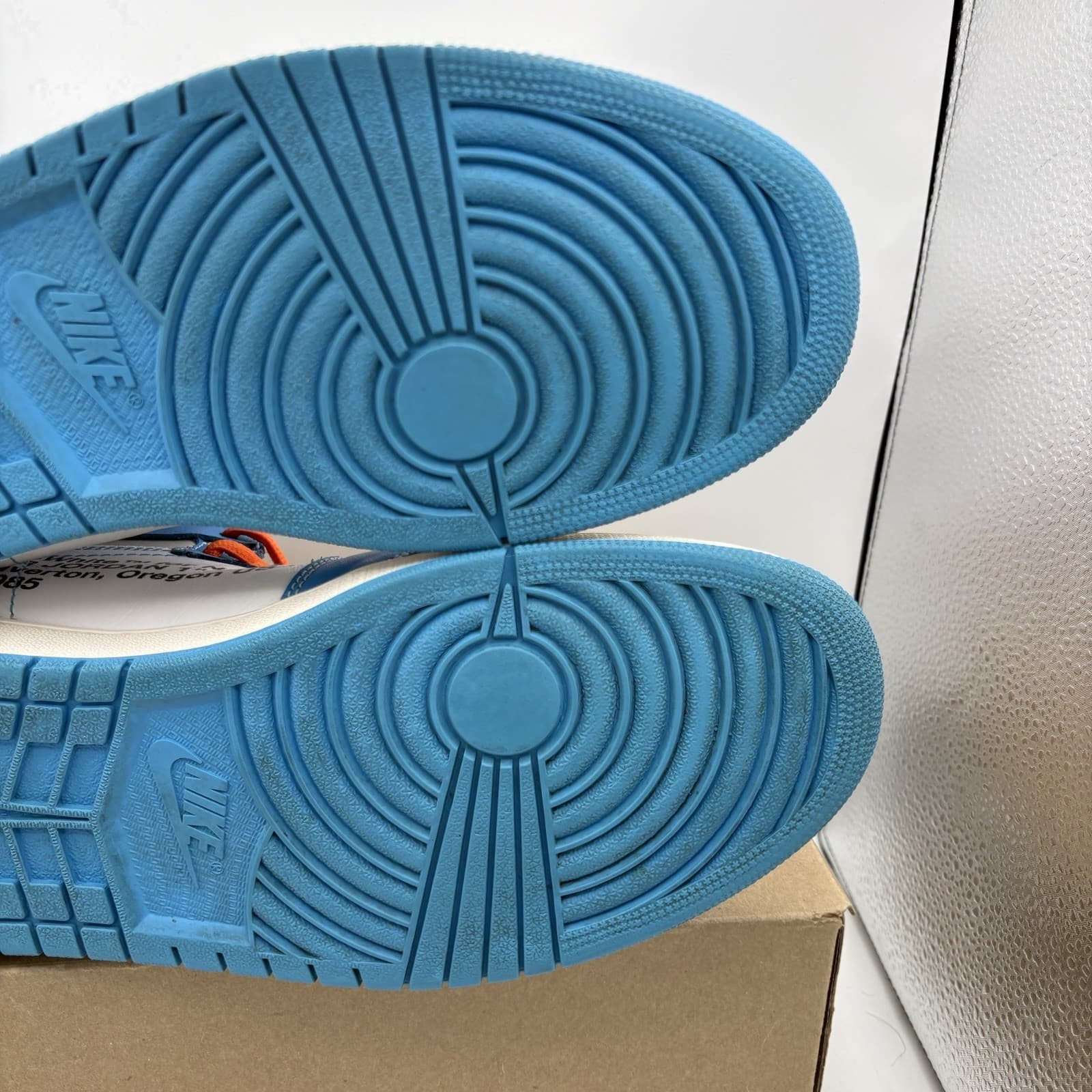 Nike Off White Air Jordan 1 High AQ0818-148 UNC North Carolina University Sz 14 thumbnail 10