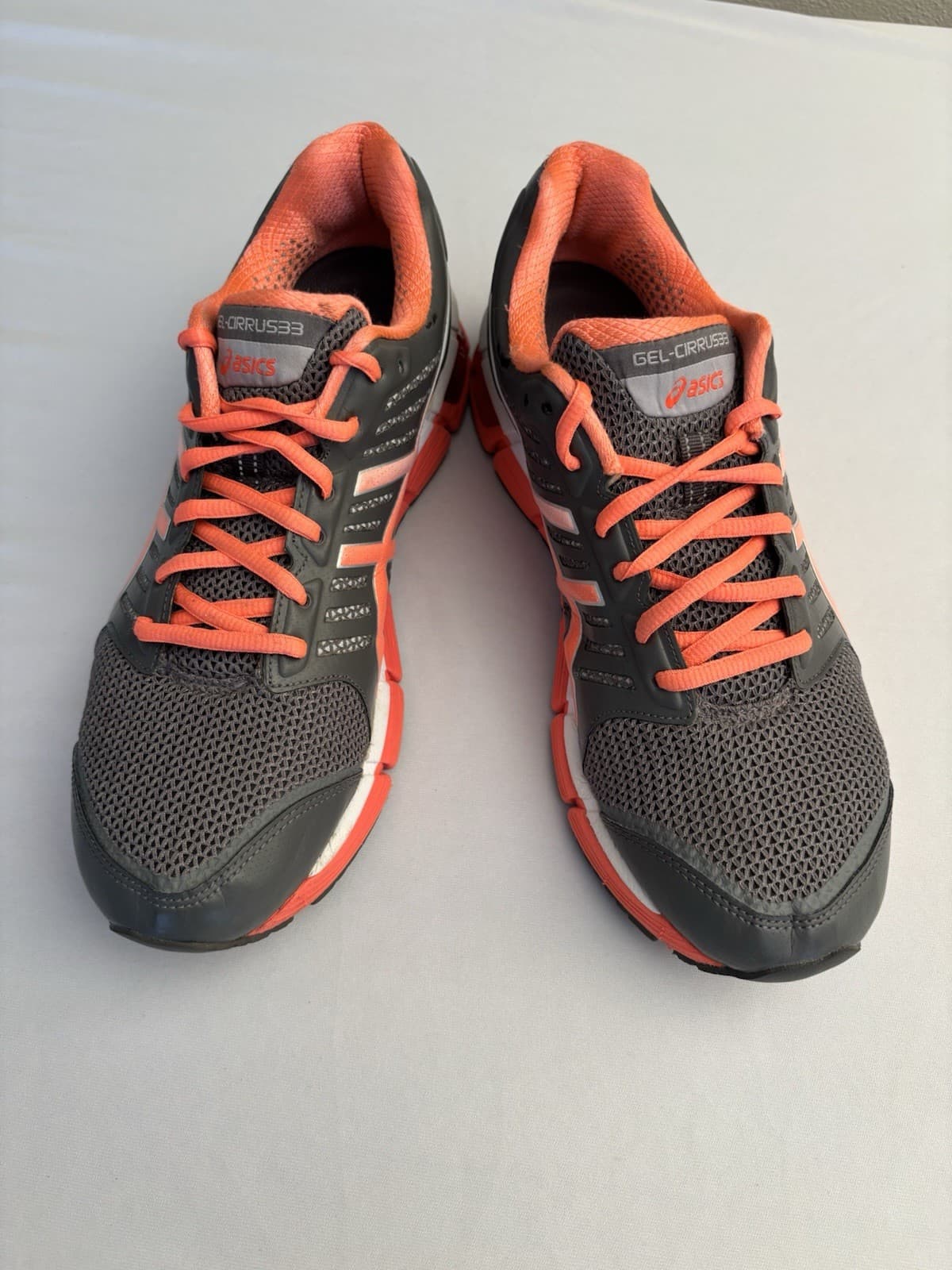 ASICS GEL-Cirrus33 Men's Gray Orange Mesh Lace Up Running Sneakers Low Top thumbnail 7