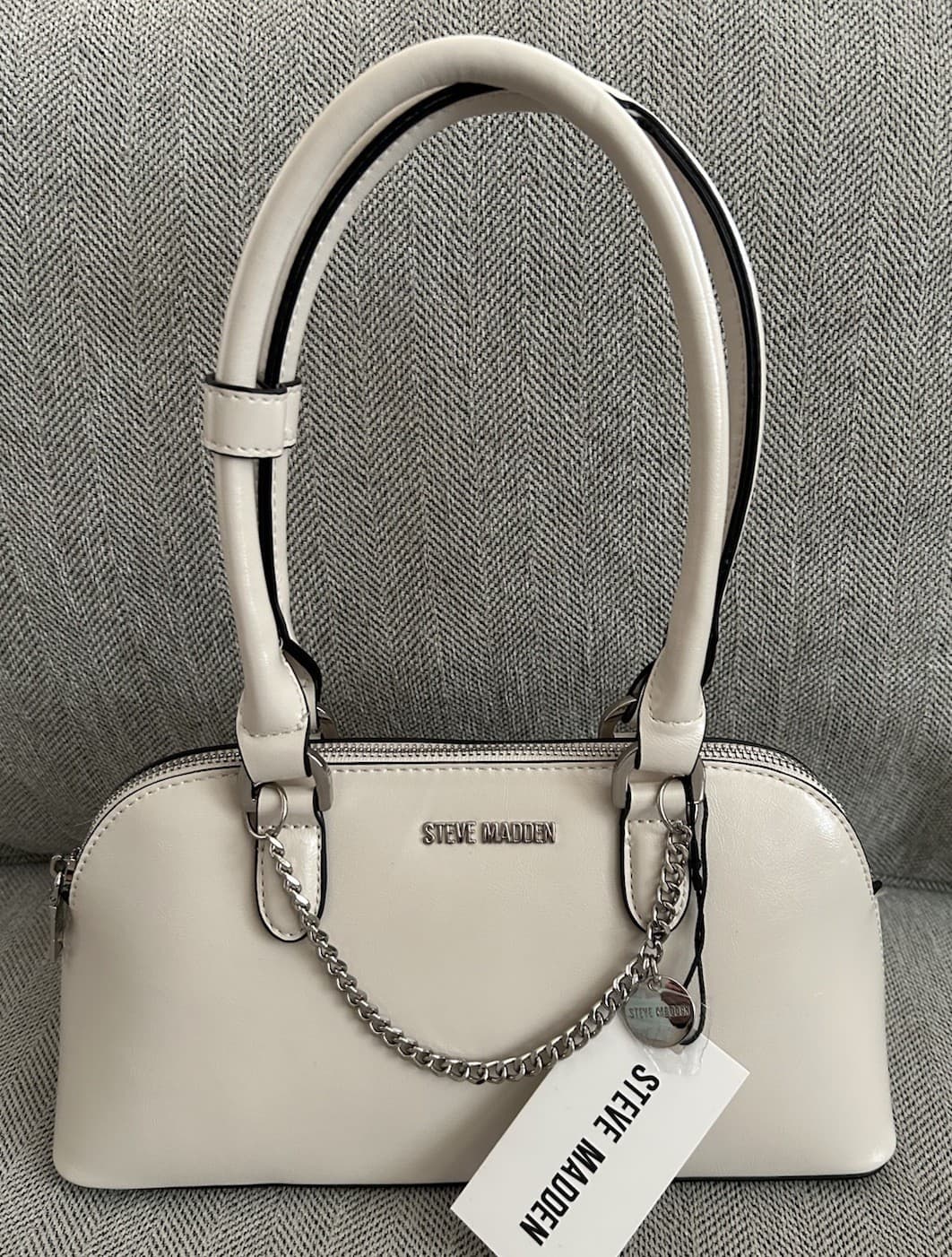 Steve Madden Small Purse Handbag Satchel Off White Vanilla Blevy