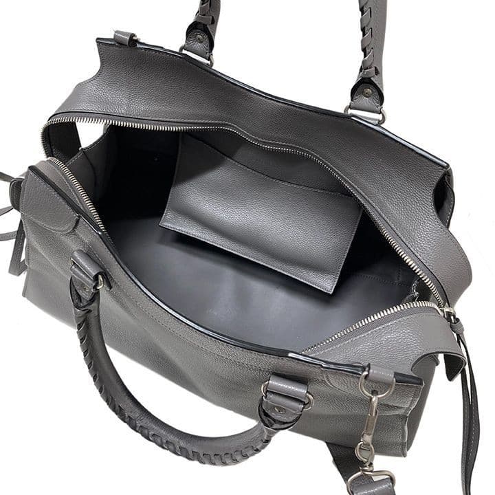 BALENCIAGA 2-Way Bag Neo Classic Medium Gray Handbag Shoulder Bag From Japan thumbnail 9